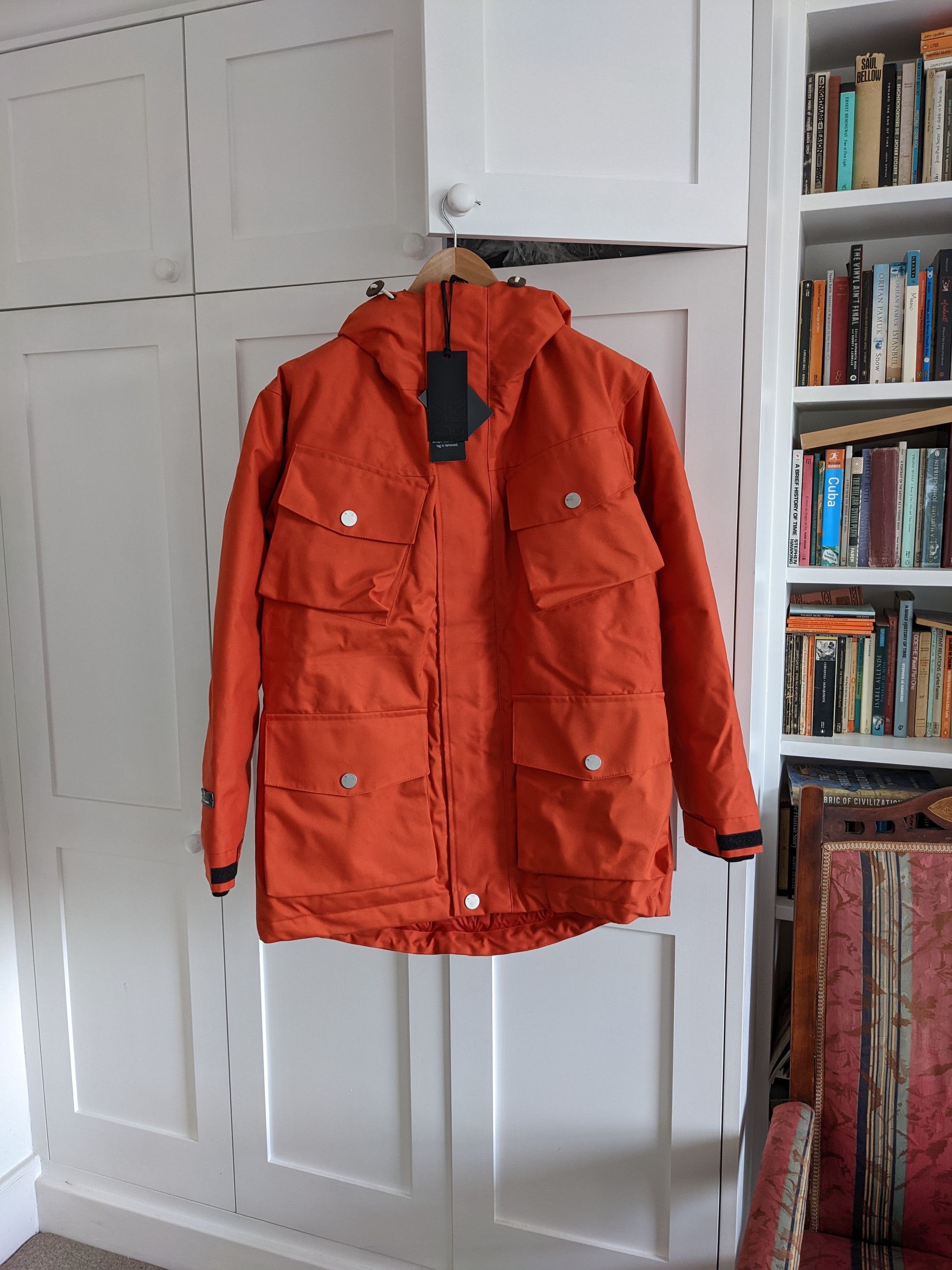 image of Nigel Cabourn Cabourn K100 Down Parka - Rescue Orange, Men's (Size Large)