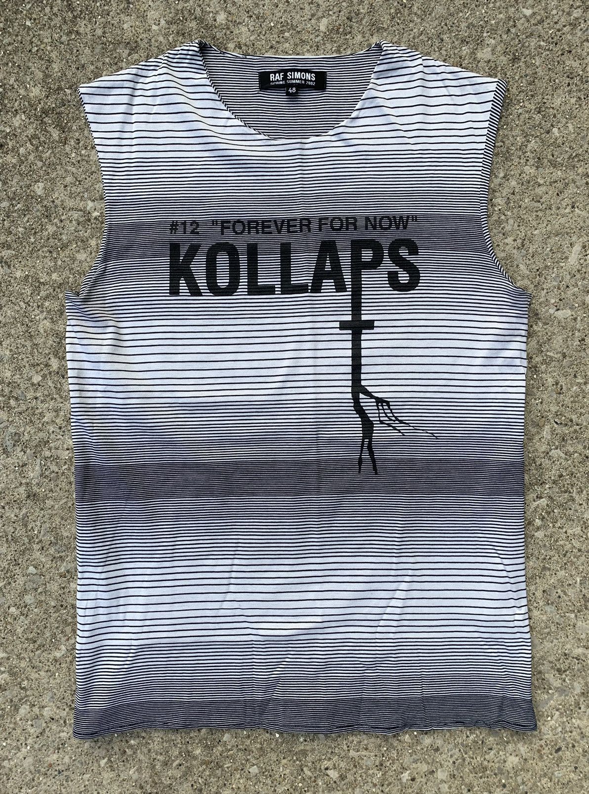 Raf Simons Raf Simons SS02 Kollaps Striped Tank Top Grey 48 Size US M / EU 48-50 / 2 - 2 Thumbnail