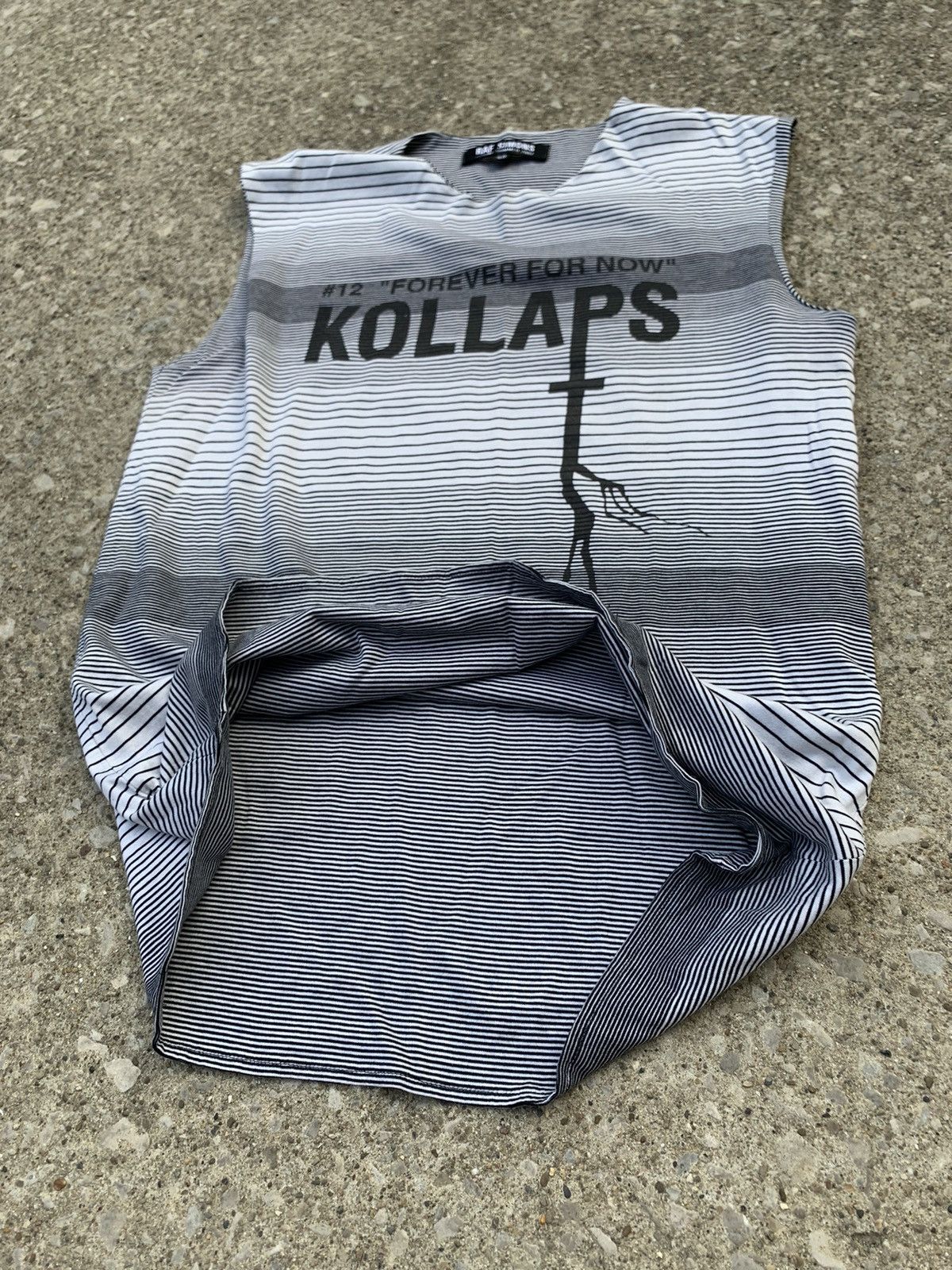 Raf Simons Raf Simons SS02 Kollaps Striped Tank Top Grey 48 Size US M / EU 48-50 / 2 - 8 Thumbnail