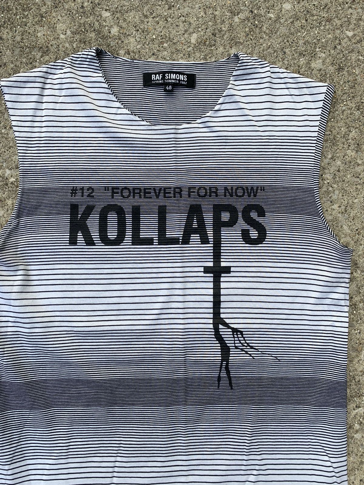 Raf Simons Raf Simons SS02 Kollaps Striped Tank Top Grey 48 Size US M / EU 48-50 / 2 - 3 Thumbnail