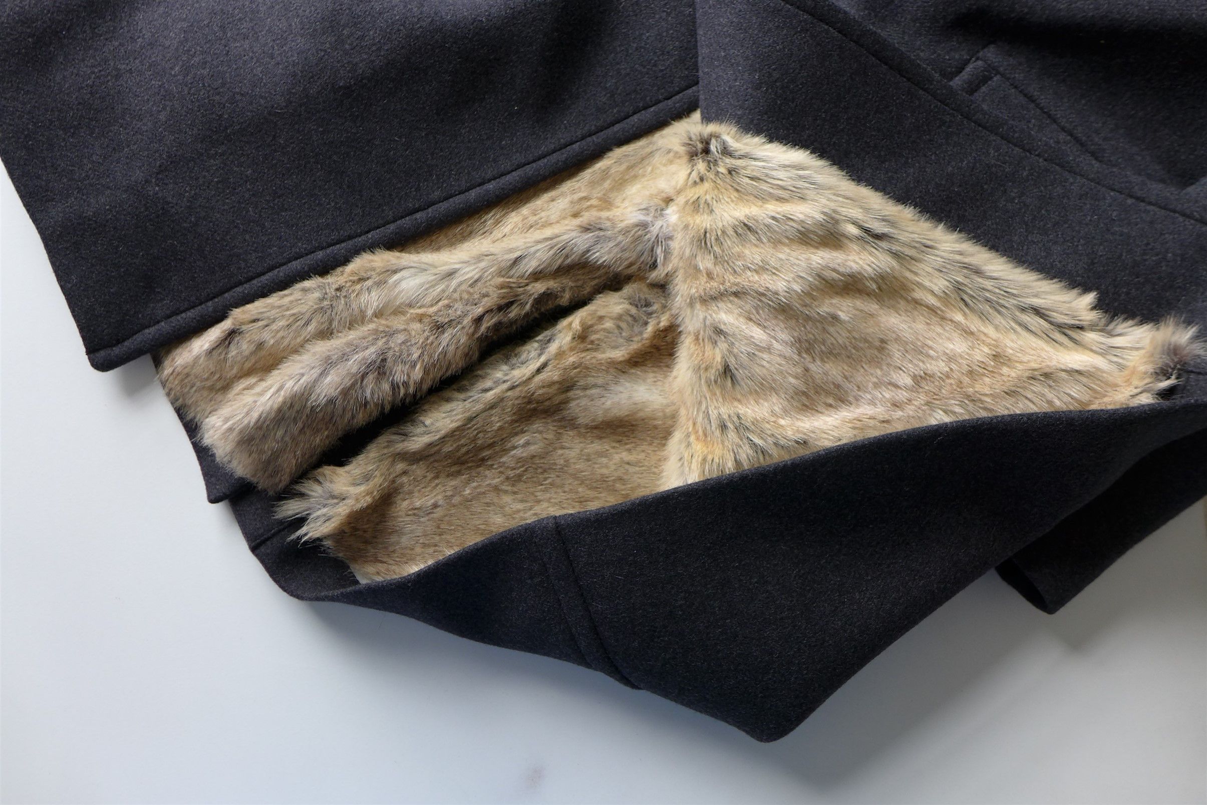 Dries Van Noten Dries Van Noten Rawly Faux Fur Lined Coat - Anthracite Wool Size US M / EU 48-50 / 2 - 9 Thumbnail