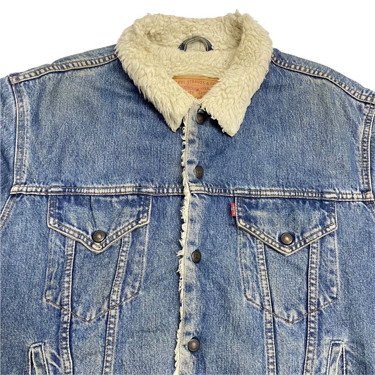 Levi's × Levi's Vintage Clothing × Vintage 💥Vintage Levis Sherpa Denime Trucker Button Jacket Size US L / EU 52-54 / 3 - 3 Thumbnail