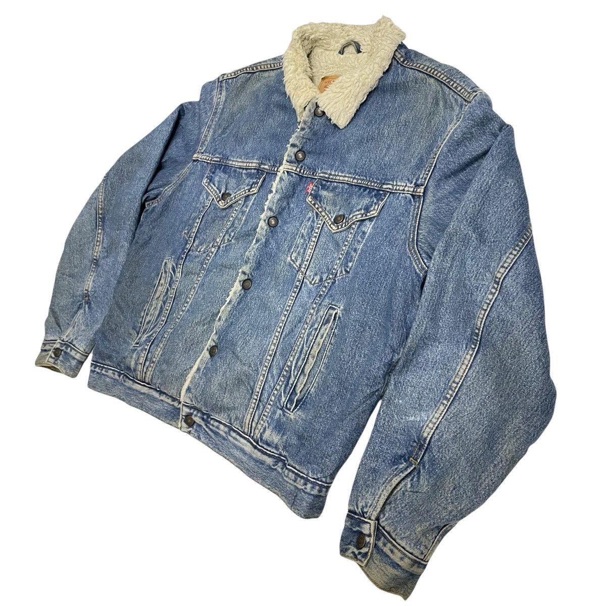 Levi's × Levi's Vintage Clothing × Vintage 💥Vintage Levis Sherpa Denime Trucker Button Jacket Size US L / EU 52-54 / 3 - 2 Thumbnail