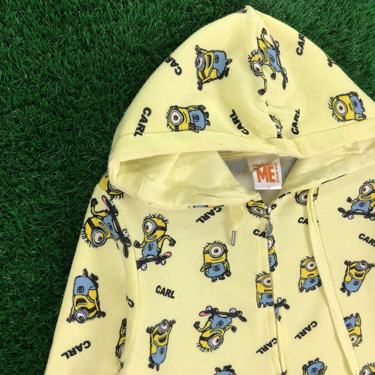 Anime × Cartoon Network Despicable Me Minion Made Full Peint Sweatshirt Hoodie Zip Size XS / US 0-2 / IT 36-38 - 2 Thumbnail