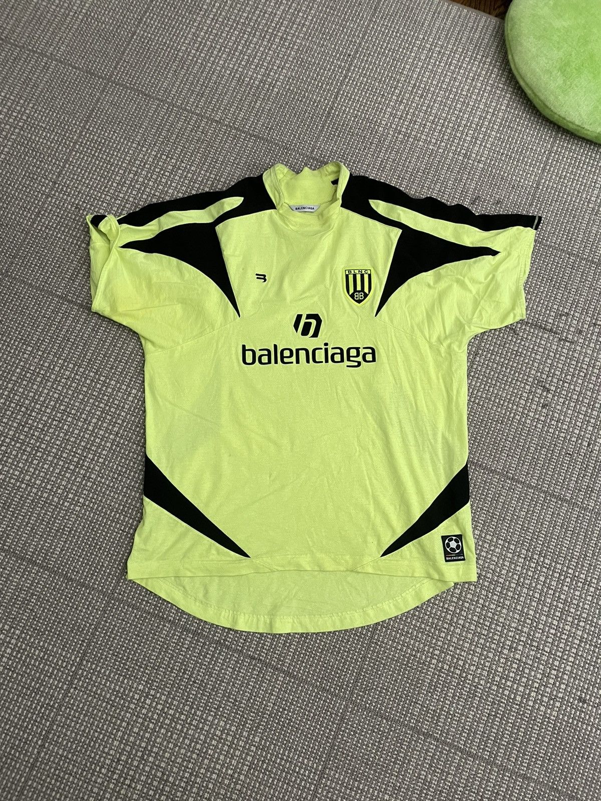 Balenciaga Soccer Football Jersey longsleeve neon yellow SZ:XS, S, M, L