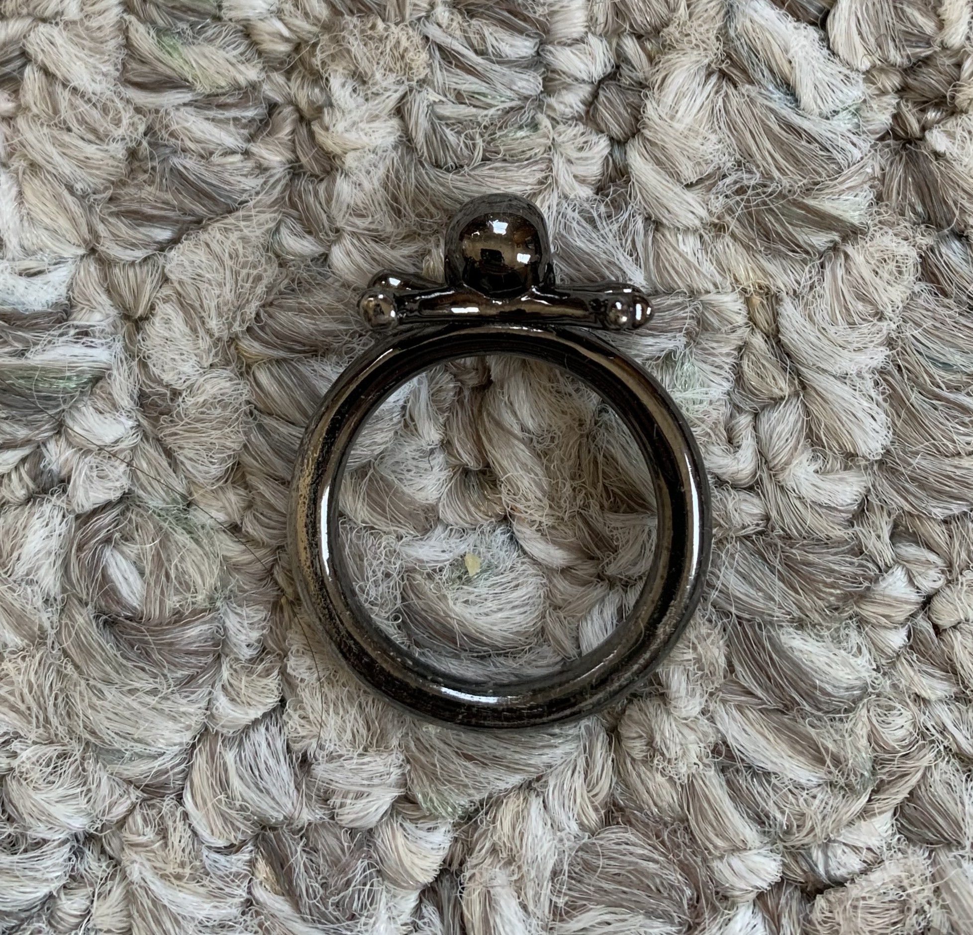 Number (N)ine SS04 Skull and Crossbones Sterling Silver Ring Size ONE SIZE - 3 Thumbnail