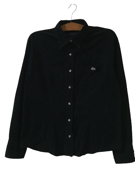 image of Lacoste Long Sleeve Women Corduroy Shirt in Black, Men's (Size Medium)