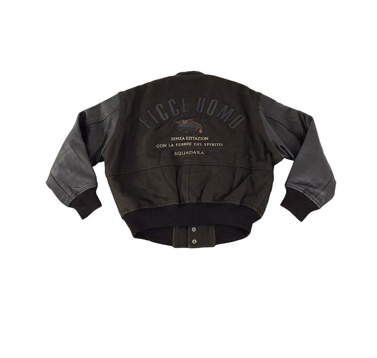 Leather Ficce Yoshiyuki Konishi Varsity Sleeve Leather Jacket Size US M / EU 48-50 / 2 - 1 Thumbnail
