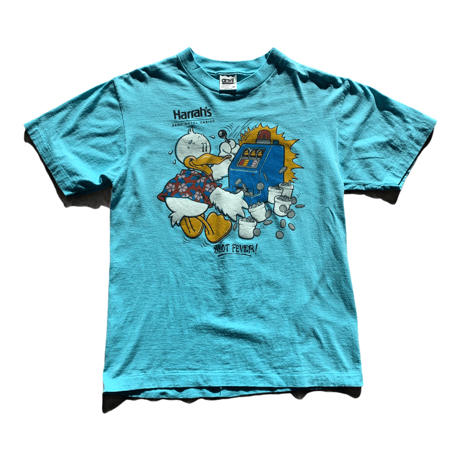 Vintage 1986 Reno Hotel Casino Duck cartoon Single Stitch T shirt Size US M / EU 48-50 / 2 - 1 Thumbnail