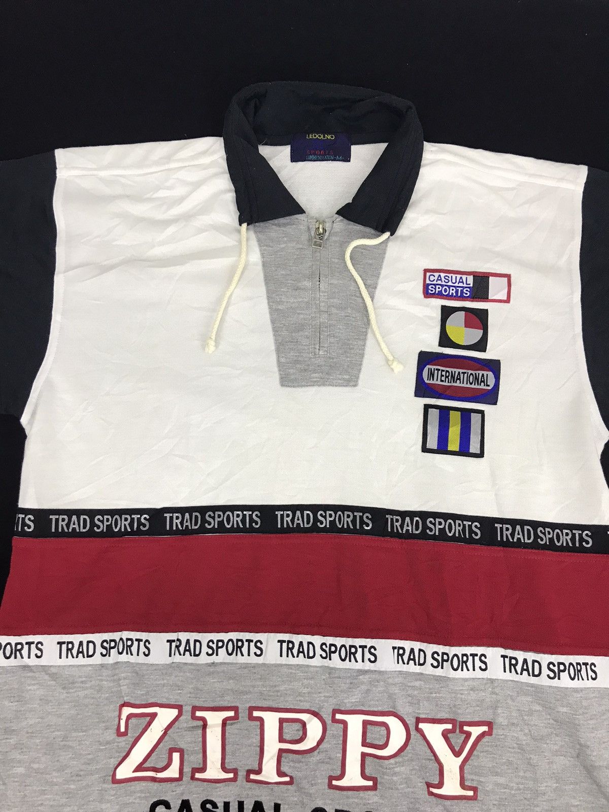 Japanese Brand Vintage Ledolno Sc Sport Zippy Polo Tee Colour Block Size US L / EU 52-54 / 3 - 3 Thumbnail