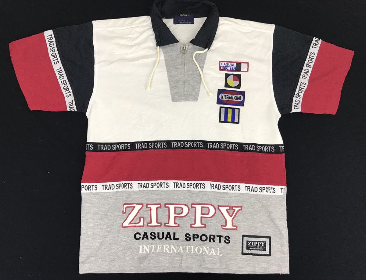 Japanese Brand Vintage Ledolno Sc Sport Zippy Polo Tee Colour Block Size US L / EU 52-54 / 3 - 1 Thumbnail