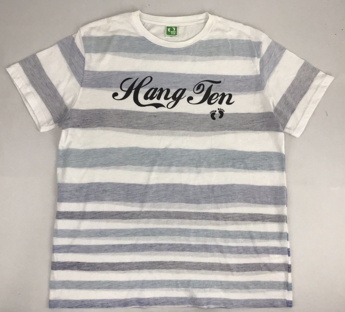 Vintage Hang Ten Striped Tee Outdoor Spell Out