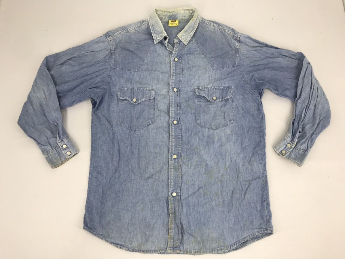 Levi's Vintage Levi’s Button Up Western Wear Trucker Double Pocket Size US L / EU 52-54 / 3 - 1 Thumbnail