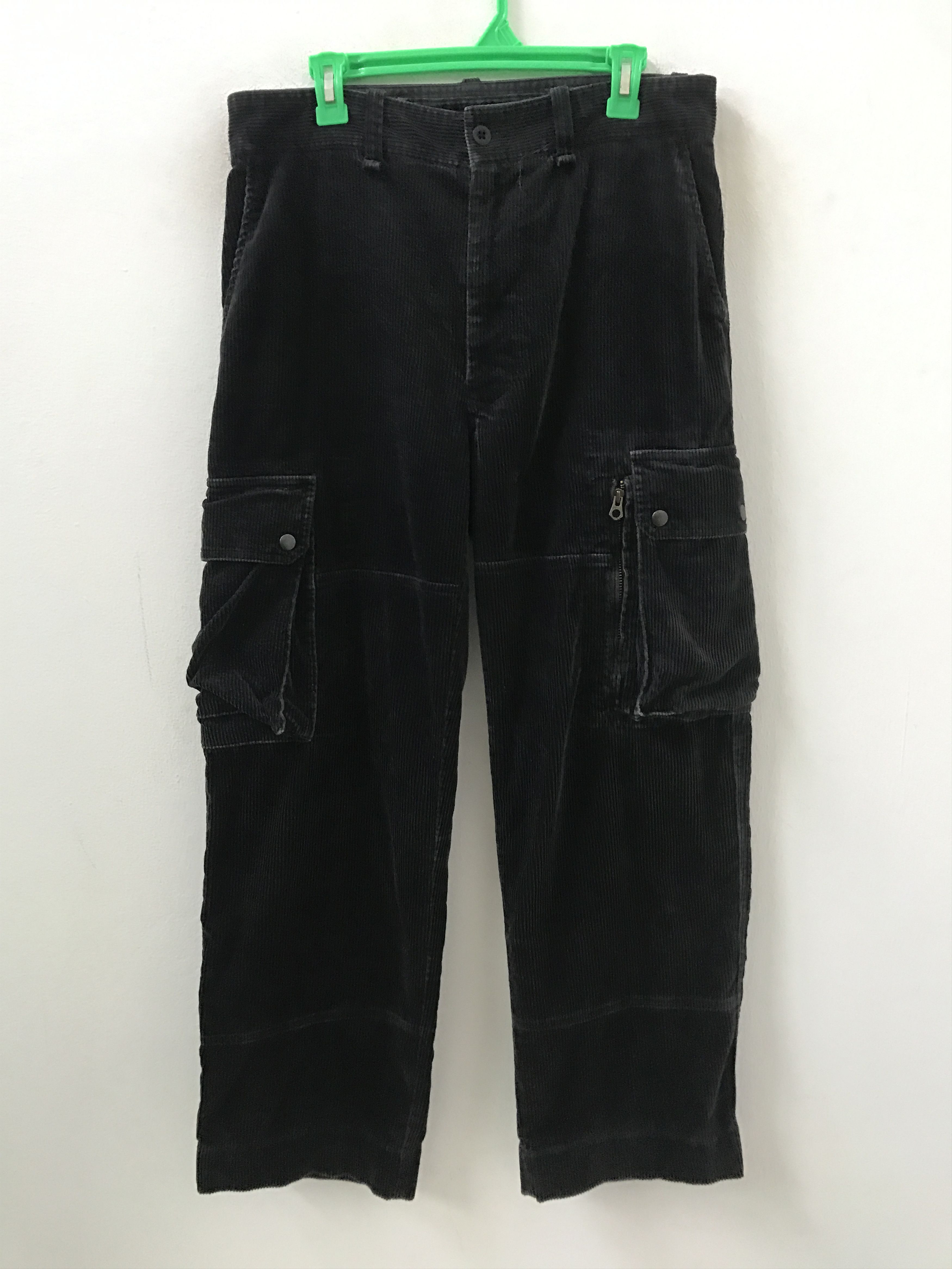 Polo Ralph Lauren PRL Corduroy Striped Baggy Black Multi Pocket Cargo Size US 32 / EU 48 - 1 Thumbnail