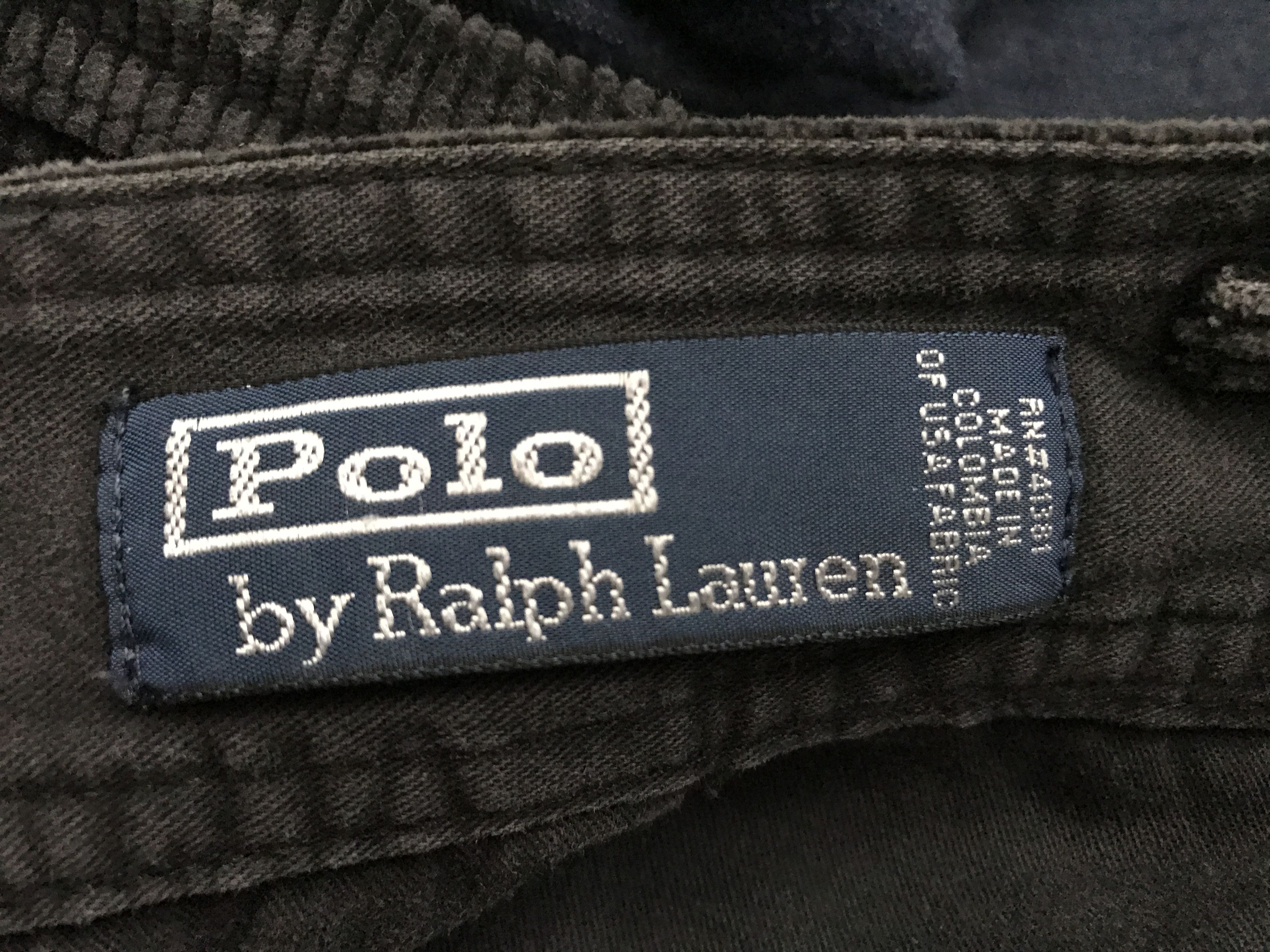 Polo Ralph Lauren PRL Corduroy Striped Baggy Black Multi Pocket Cargo Size US 32 / EU 48 - 18 Thumbnail