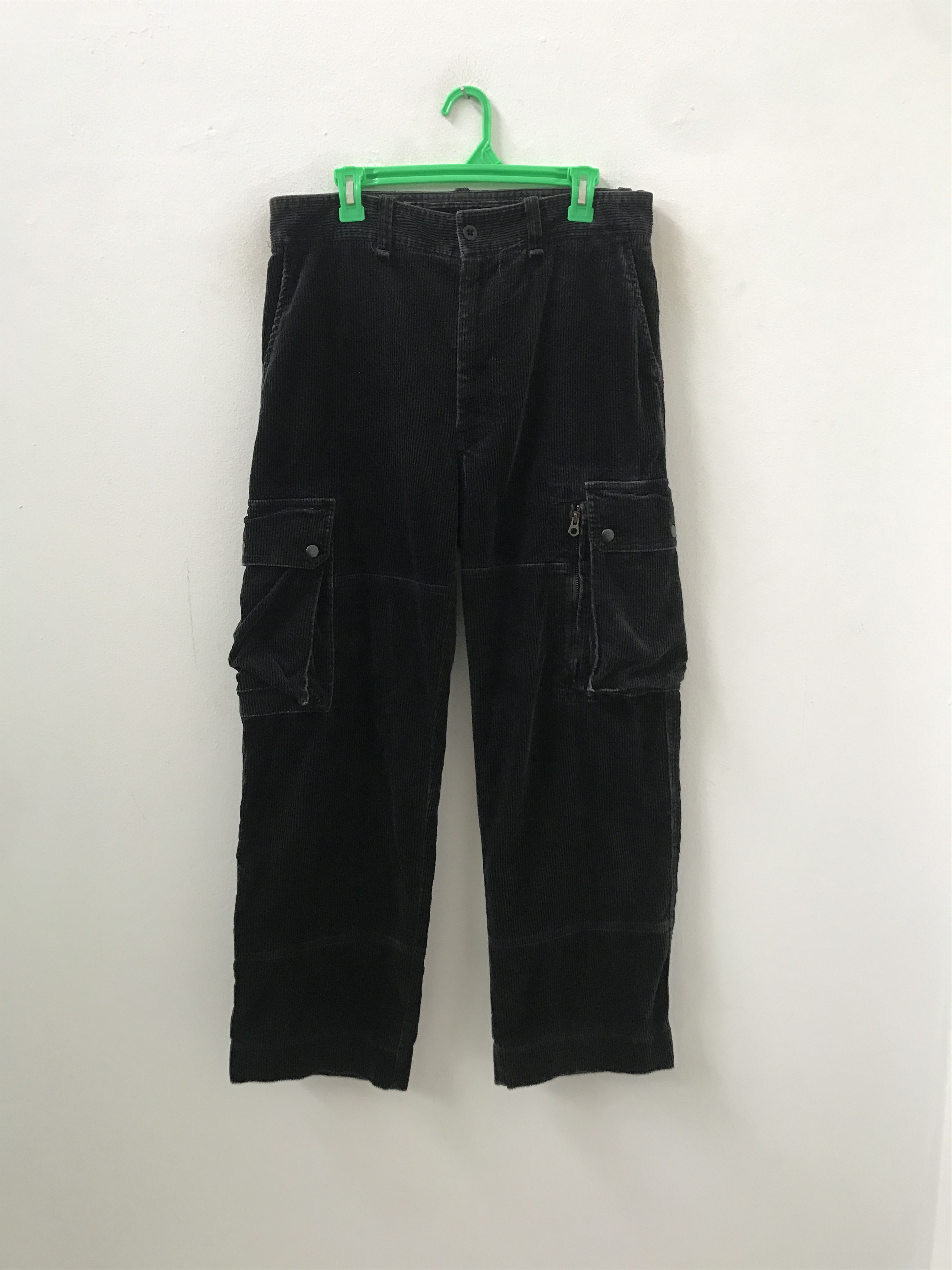 Polo Ralph Lauren PRL Corduroy Striped Baggy Black Multi Pocket Cargo Size US 32 / EU 48 - 2 Thumbnail