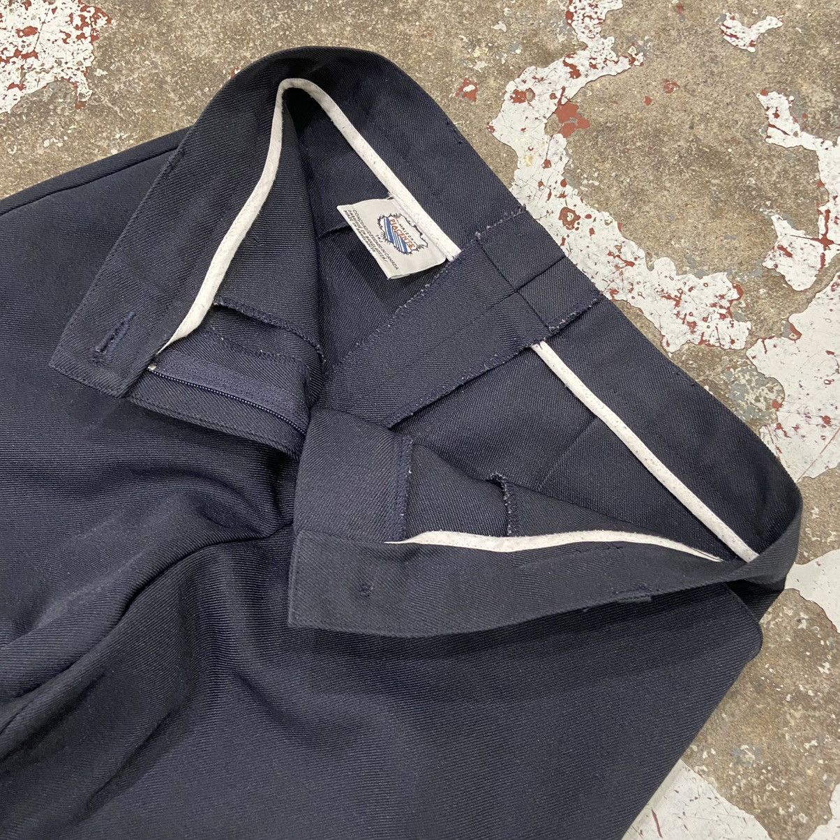Vintage Vintage Navy Blue Pleated Trousers Size 26" / US 2 / IT 38 - 3 Thumbnail