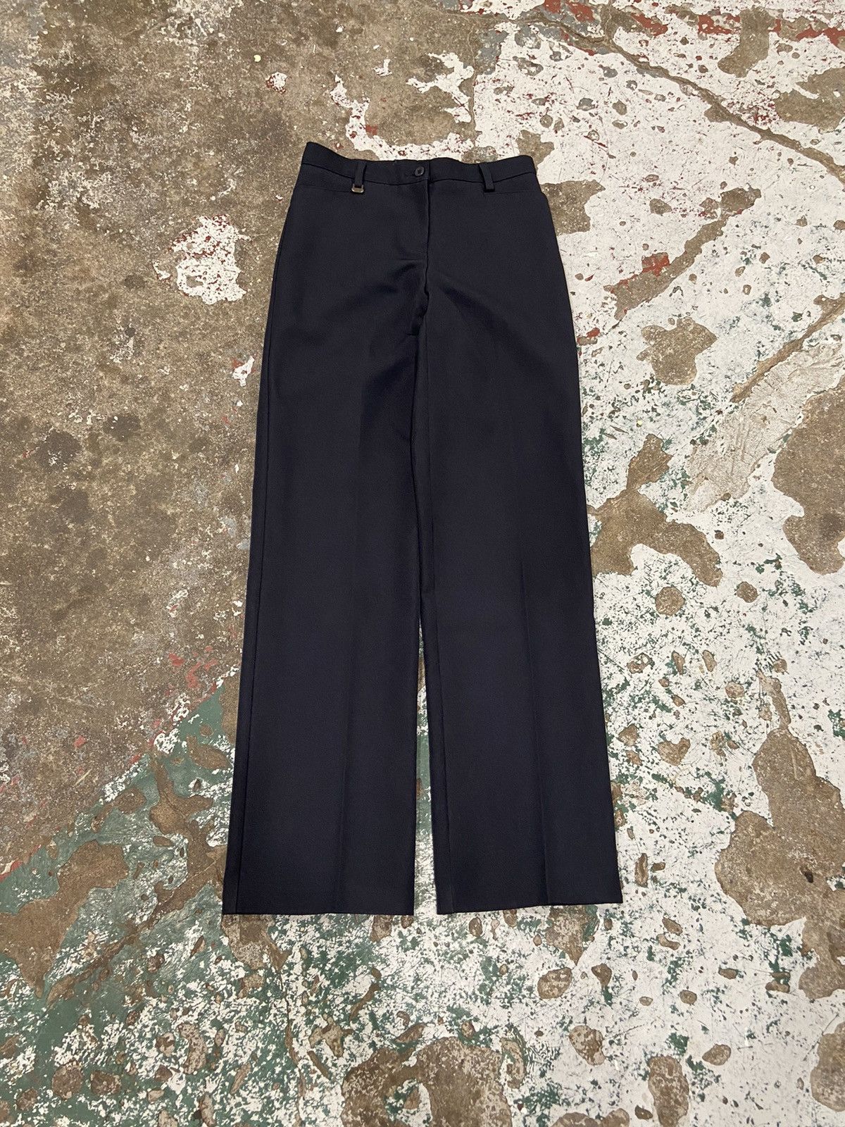 Vintage Vintage Navy Blue Pleated Trousers Size 26" / US 2 / IT 38 - 1 Thumbnail