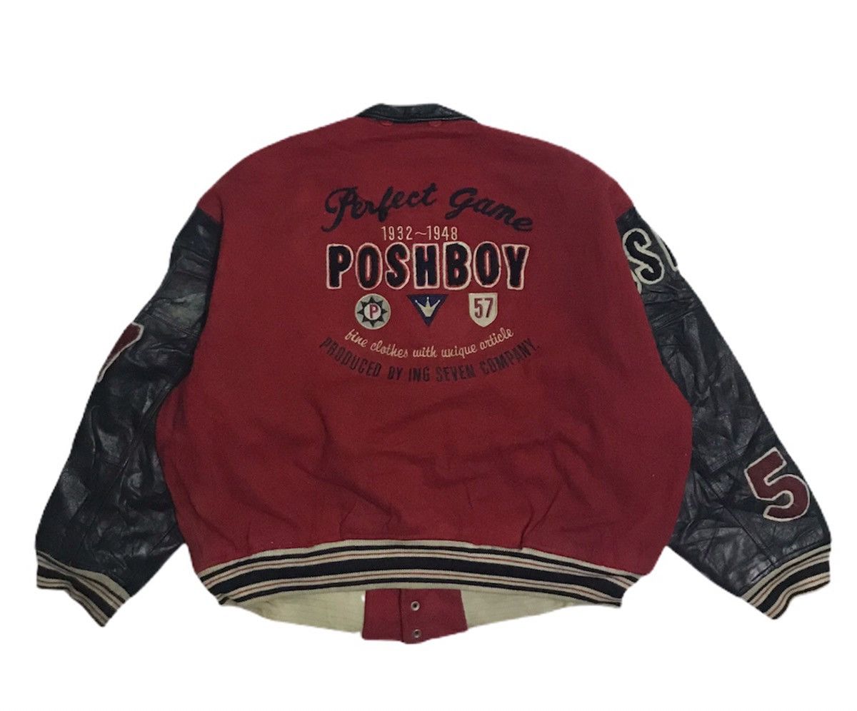 Vintage Vintage Poshboy varsity jacket leather sleeves Size US XL / EU 56 / 4 - 7 Thumbnail