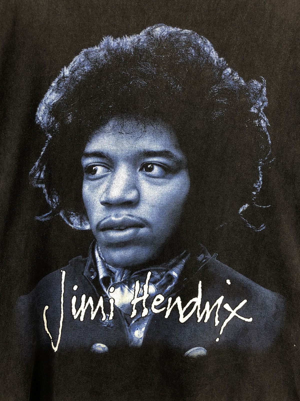 Vtg Jimi Hendrix Portrait Photo Distress LS Shirt Long Sleeve T Shirts