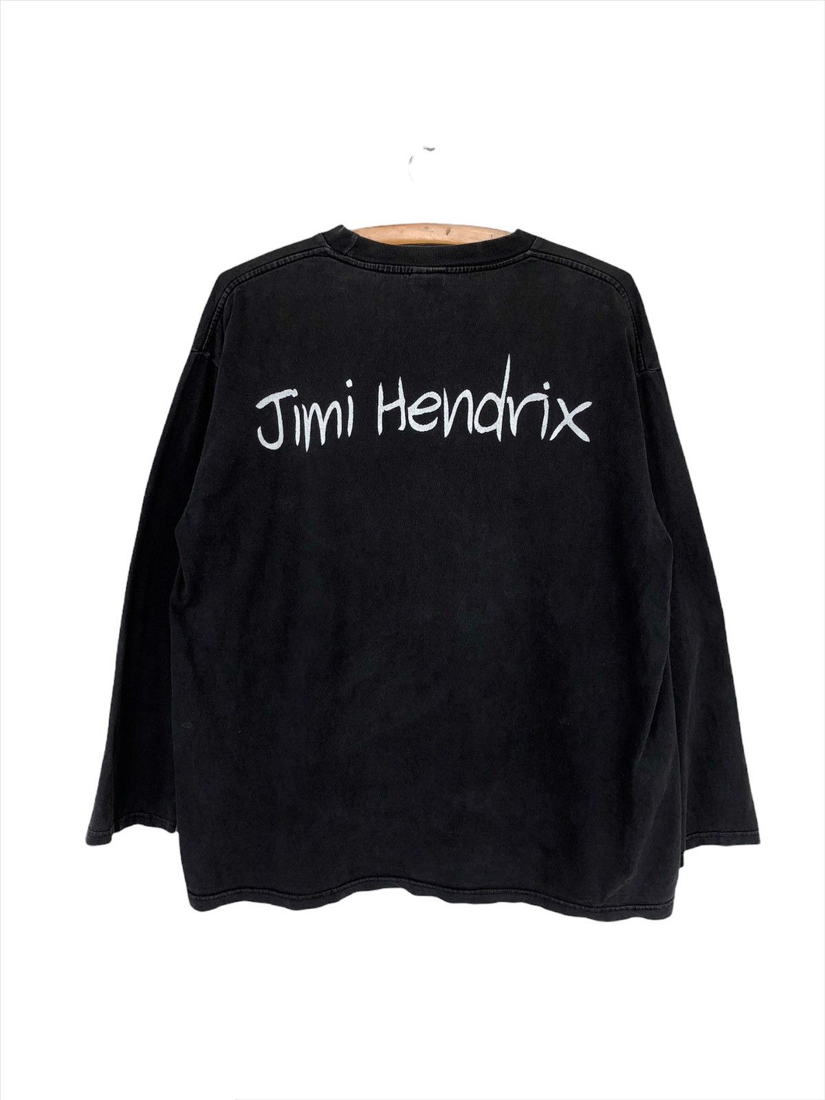 Vtg Jimi Hendrix Portrait Photo Distress LS Shirt Long Sleeve T Shirts