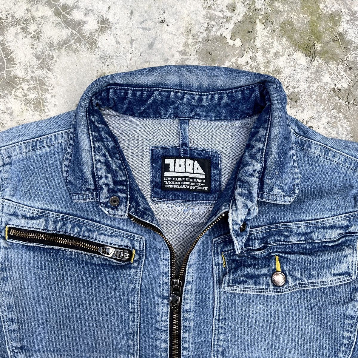 Designer × Japanese Brand Vtg Distressed Tora by Toraichi Tactical Denim Jacket Racer Size M / US 6-8 / IT 42-44 - 5 Thumbnail