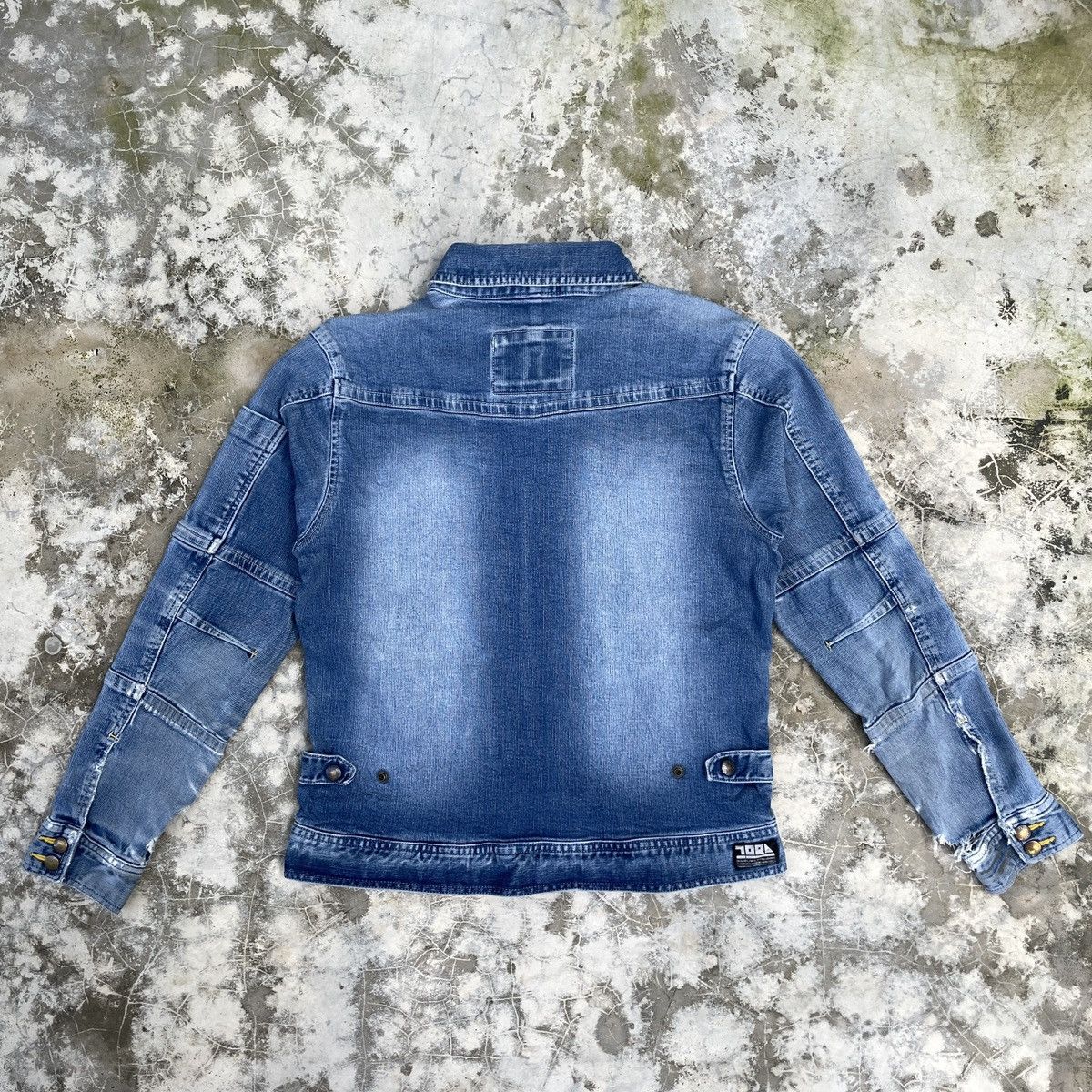 Designer × Japanese Brand Vtg Distressed Tora by Toraichi Tactical Denim Jacket Racer Size M / US 6-8 / IT 42-44 - 3 Thumbnail