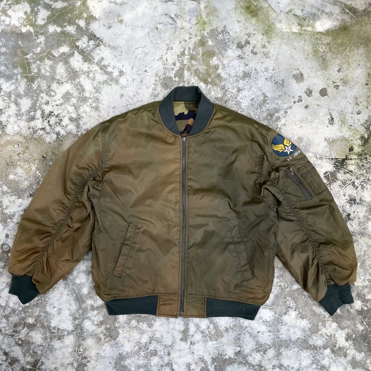 Japanese Brand × Vintage Vintage Faded Japanese Reversible Military Bomber Jacket Size US S / EU 44-46 / 1 - 1 Thumbnail