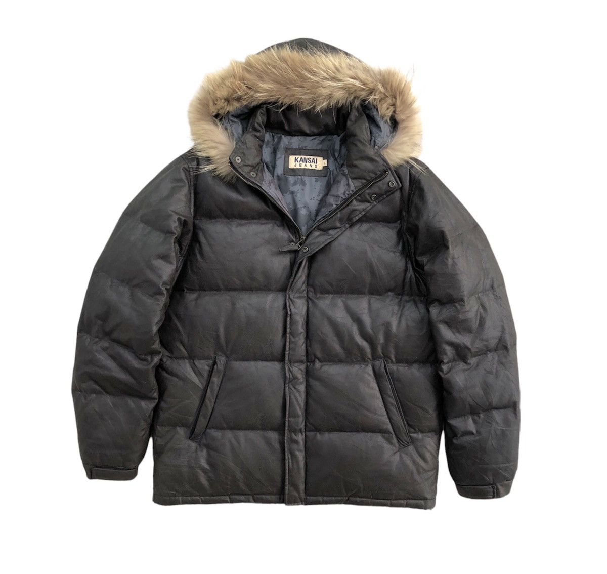 Kansai Yamamoto Kansai Jeans Leather Sintetik Down Feathers Hooded Jacket Size US L / EU 52-54 / 3 - 1 Thumbnail