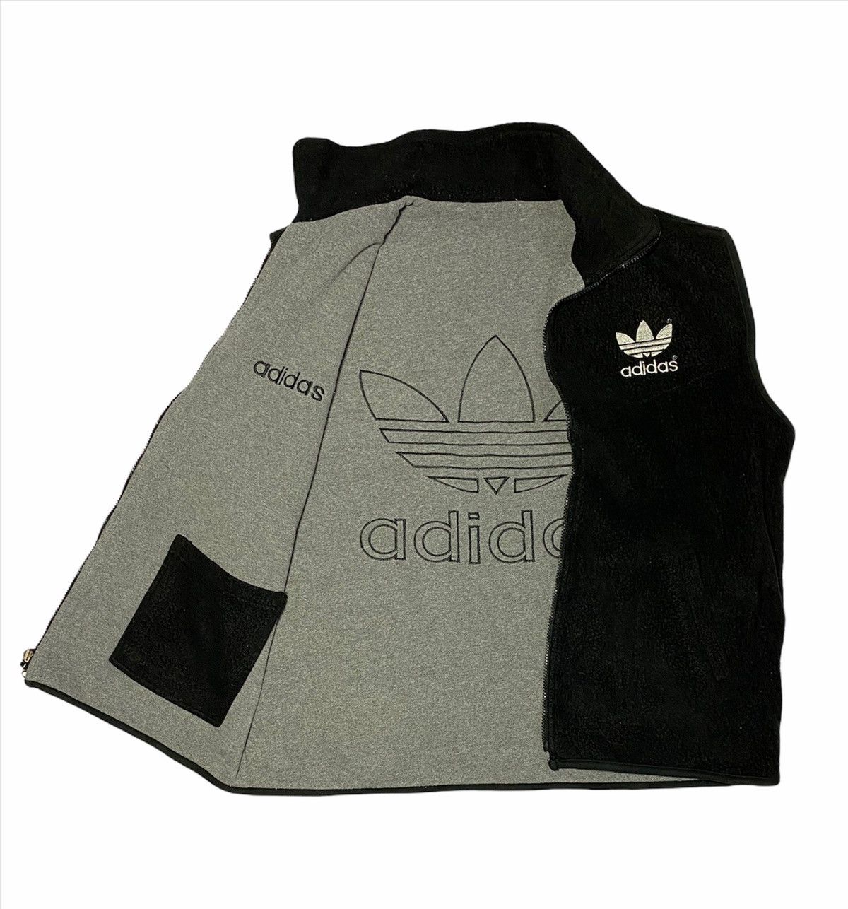 Adidas Reversible Sleeveless Fleece Adidas Big Logo Spell Out Vest Size US L / EU 52-54 / 3 - 1 Thumbnail