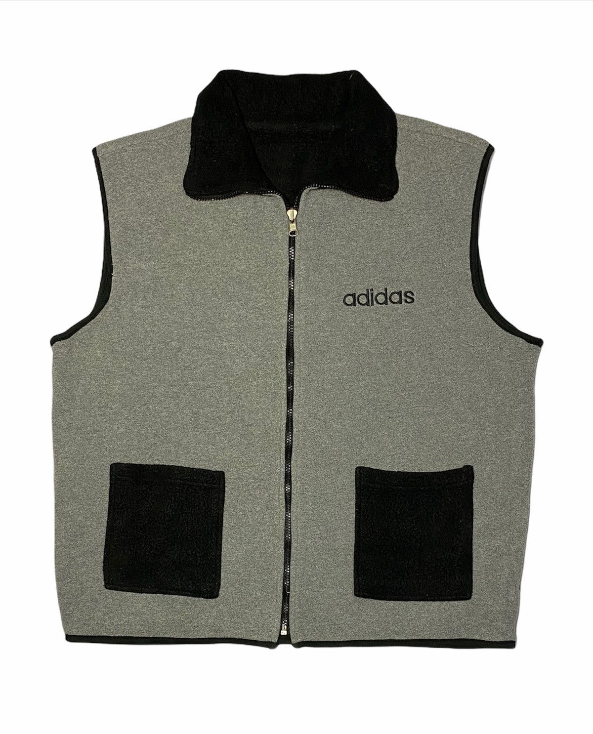 Adidas Reversible Sleeveless Fleece Adidas Big Logo Spell Out Vest Size US L / EU 52-54 / 3 - 2 Thumbnail