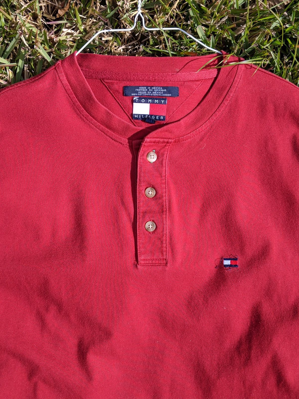Tommy Hilfiger × Vintage Vintage Tommy Hilfiger long sleeve shirt burgundy Size US L / EU 52-54 / 3 - 2 Thumbnail