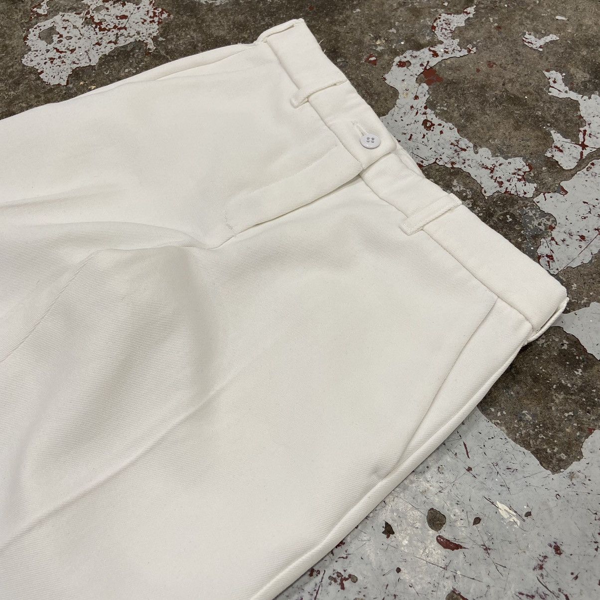 Vintage Vintage 1990s White Pleated Trousers Size 27" / US 4 / IT 40 - 2 Thumbnail