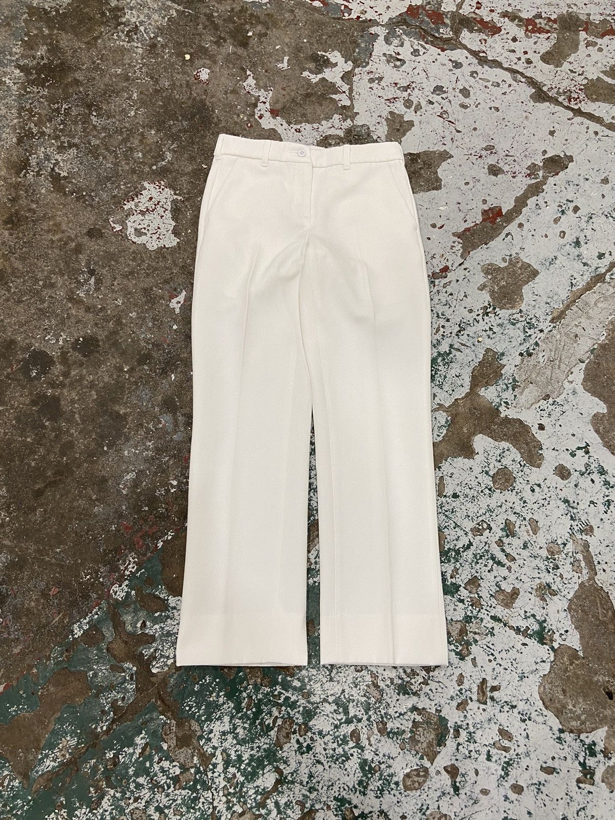 Vintage Vintage 1990s White Pleated Trousers Size 27" / US 4 / IT 40 - 1 Thumbnail