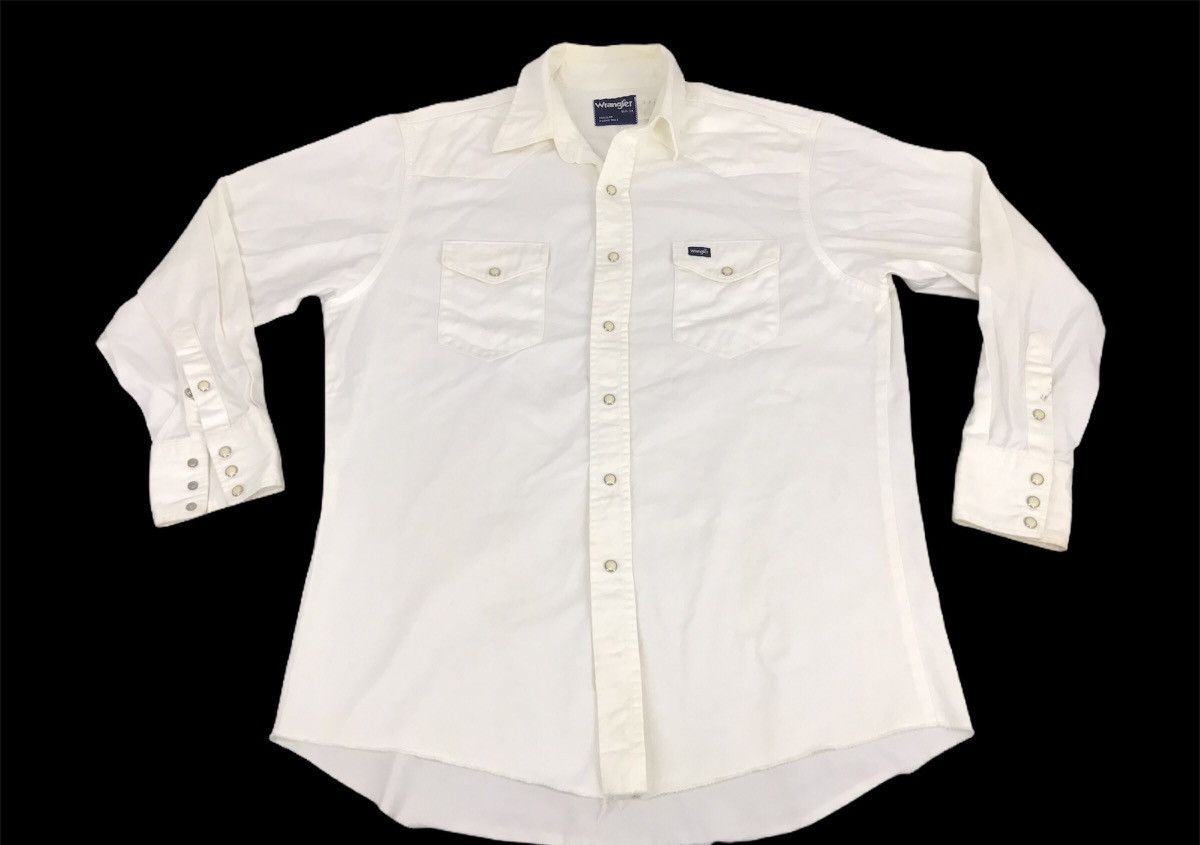Vintage Vintage Wrangler Western Snap Button Down Shirt Plain Size US XL / EU 56 / 4 - 1 Thumbnail