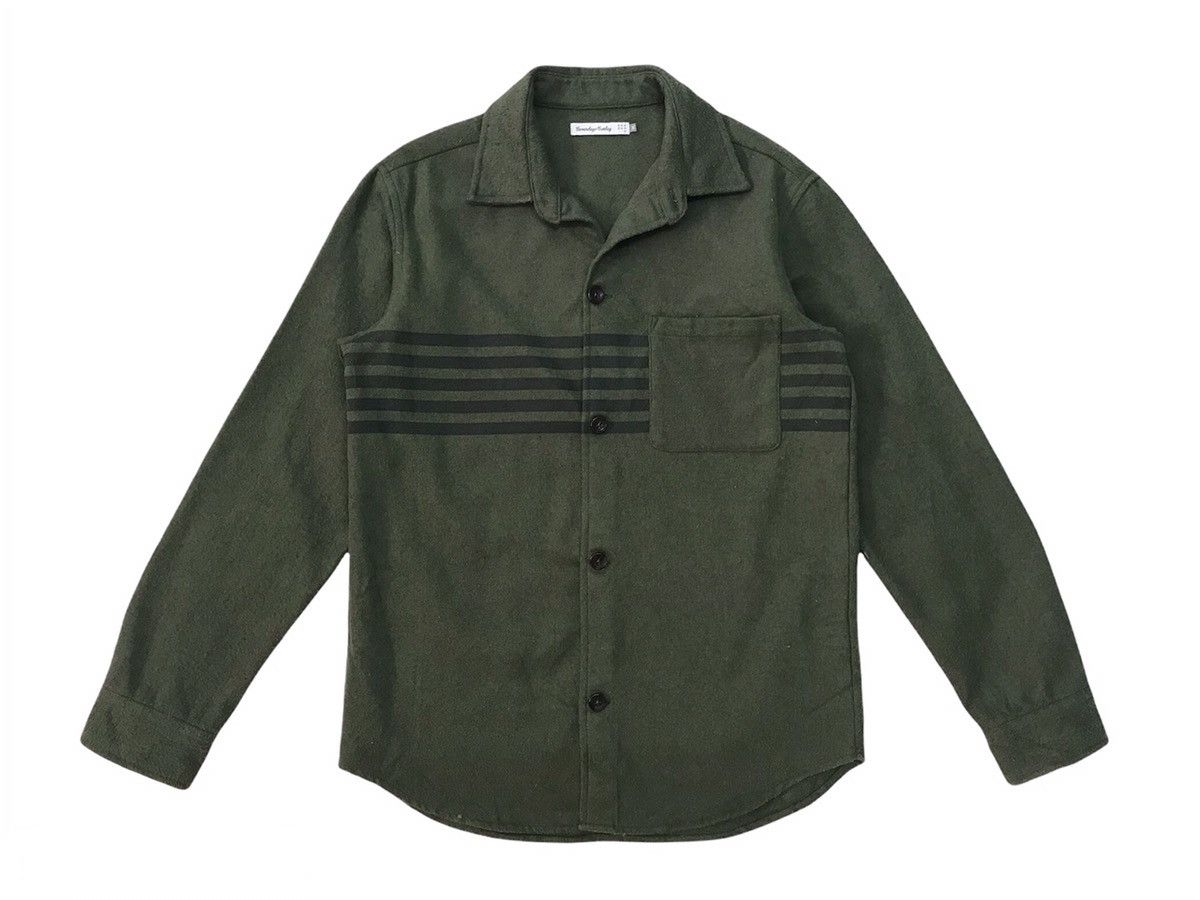 image of Sevendays-Sunday Chest Stripes Buttons Up Jacket, Men's (Size Medium)