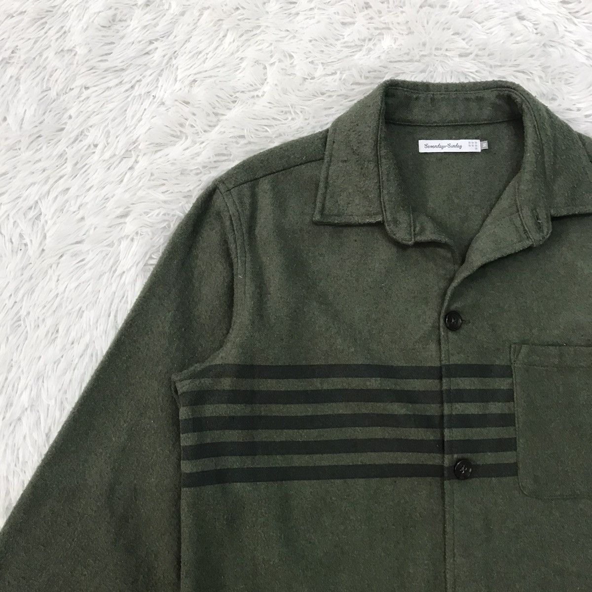 Japanese Brand Sevendays-Sunday Chest Stripes Buttons Up Jacket Size US M / EU 48-50 / 2 - 3 Thumbnail