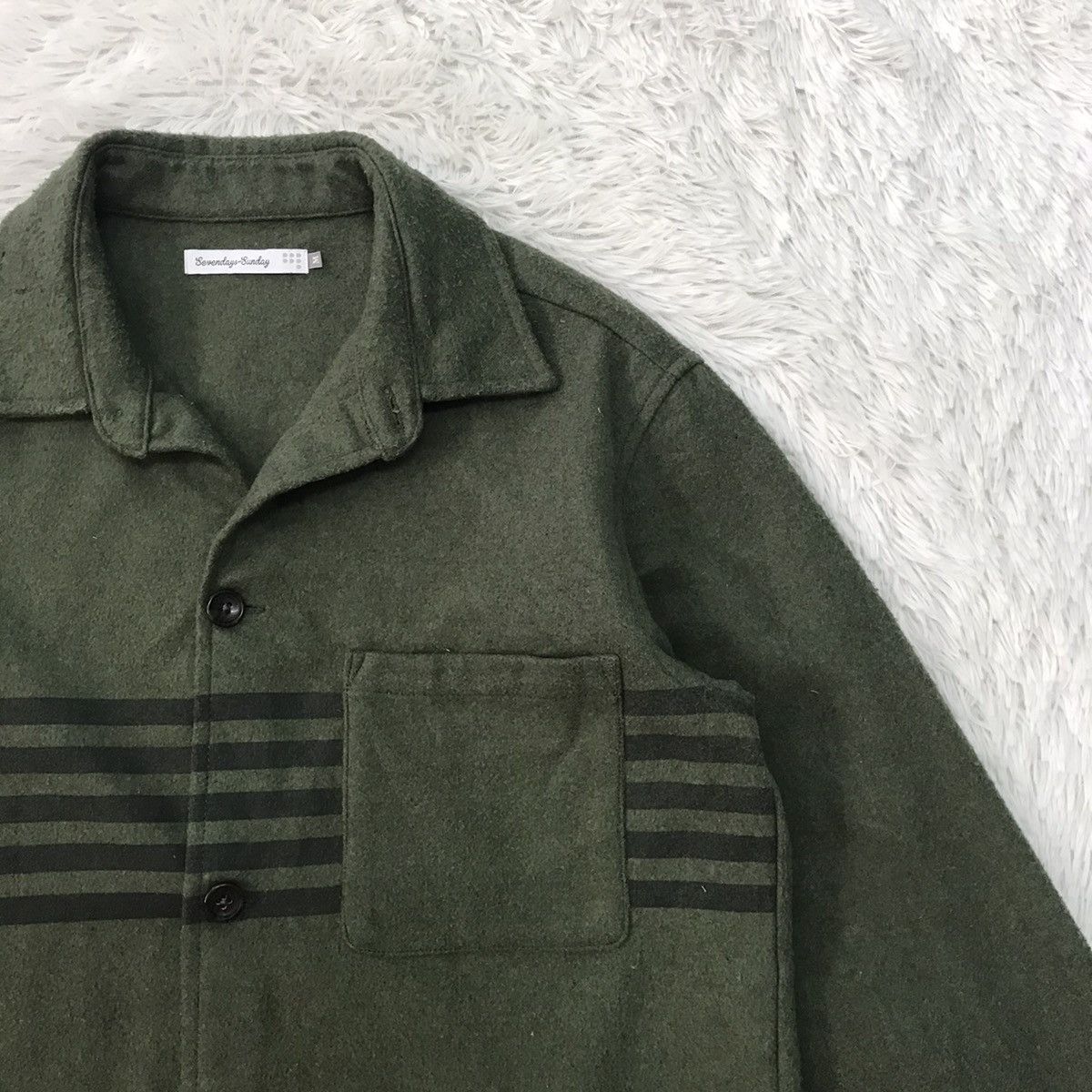 Japanese Brand Sevendays-Sunday Chest Stripes Buttons Up Jacket Size US M / EU 48-50 / 2 - 4 Thumbnail