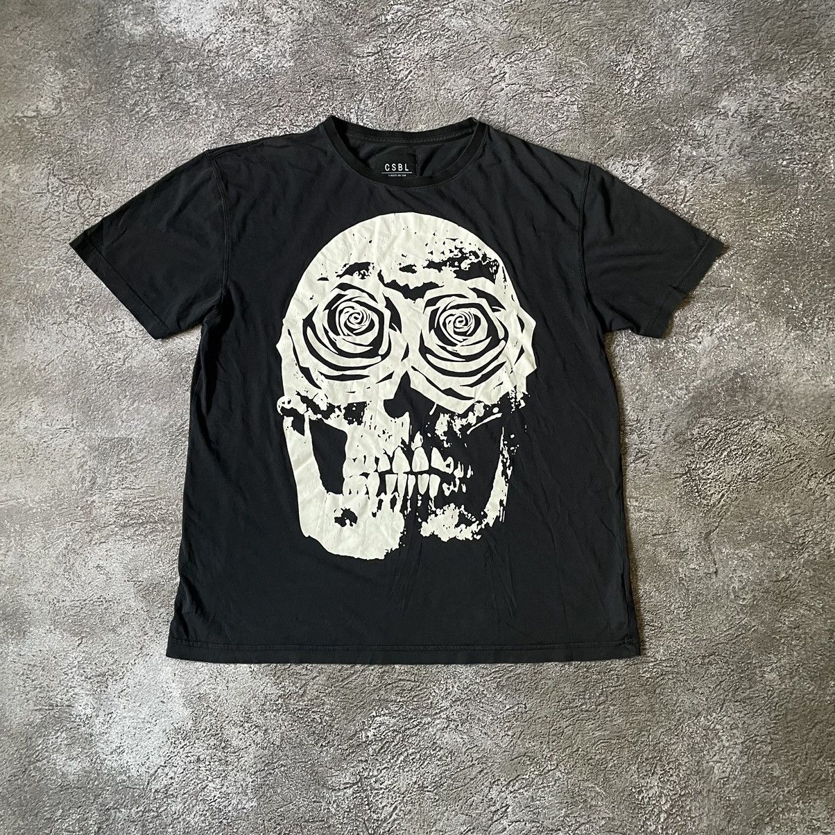 Band Tees Vintage Y2K BONES ABSTRACT CREEPY FACE ANGRY HORROR SKELETON Size US L / EU 52-54 / 3 - 2 Thumbnail