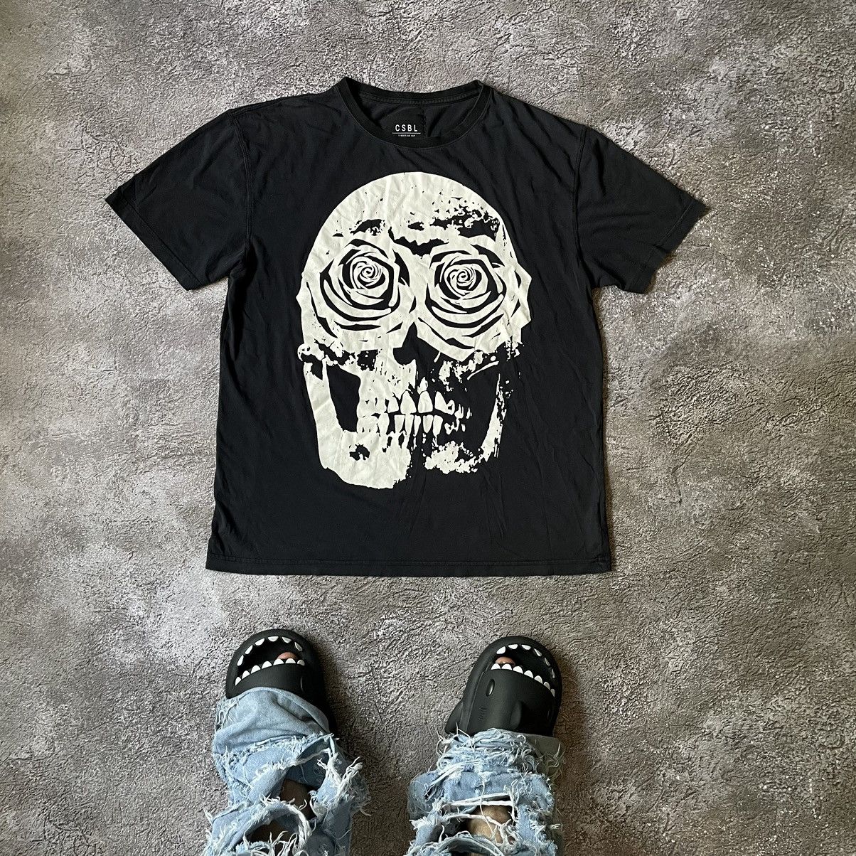 Band Tees Vintage Y2K BONES ABSTRACT CREEPY FACE ANGRY HORROR SKELETON Size US L / EU 52-54 / 3 - 1 Thumbnail
