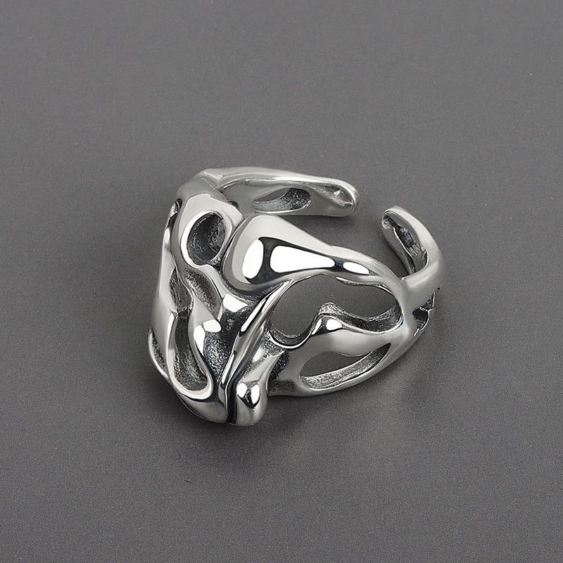 Jewelry Irregular Hollow Surface Bump Ring Size ONE SIZE - 1 Thumbnail