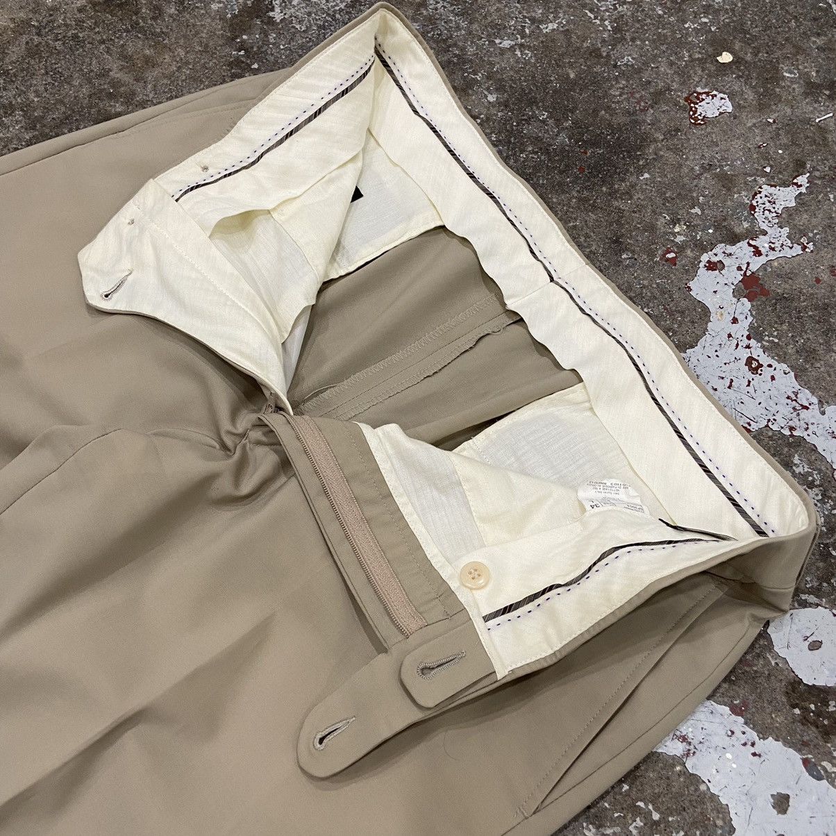 Jack Victor × Vintage Vintage 1990s Beige Wool Pleated Trousers Size US 35 - 6 Thumbnail