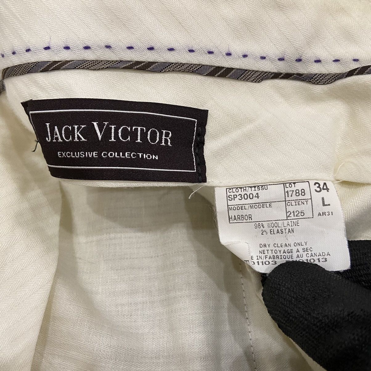 Jack Victor × Vintage Vintage 1990s Beige Wool Pleated Trousers Size US 35 - 8 Thumbnail