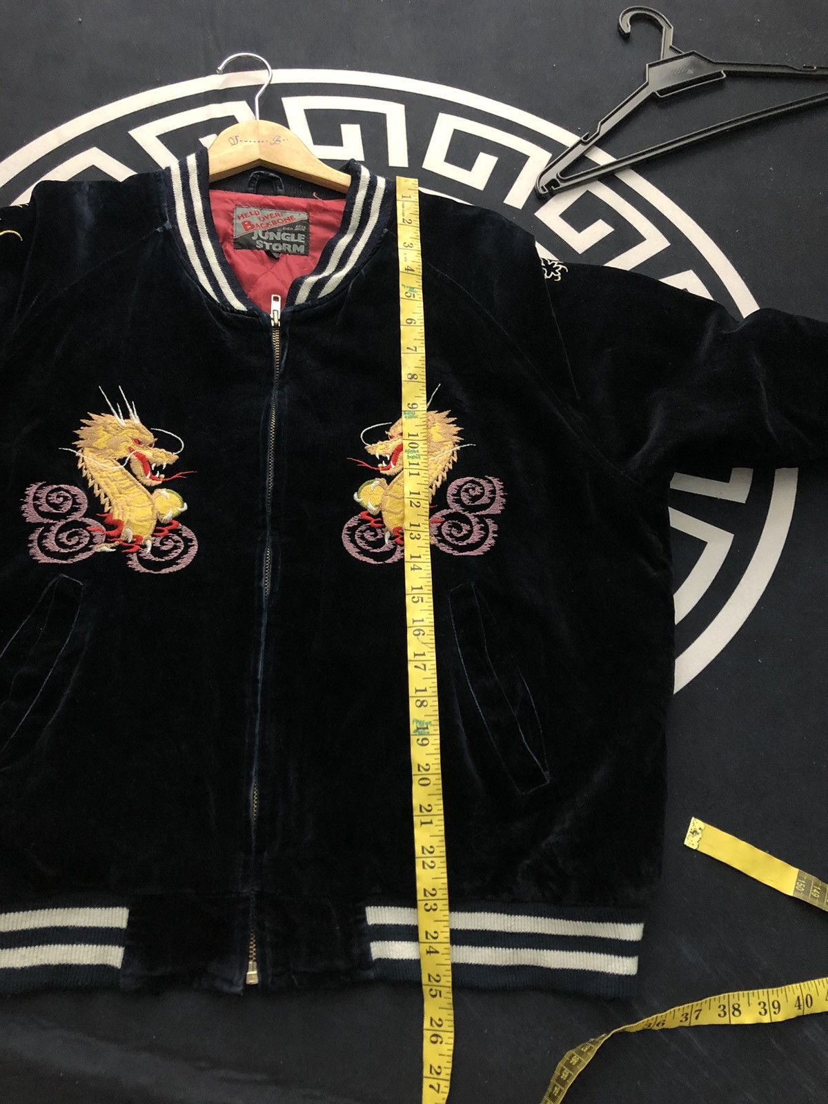 Japanese Brand Jungle Storm Dragon Motive Velvet Sukajan Jacket Size US L / EU 52-54 / 3 - 11 Thumbnail
