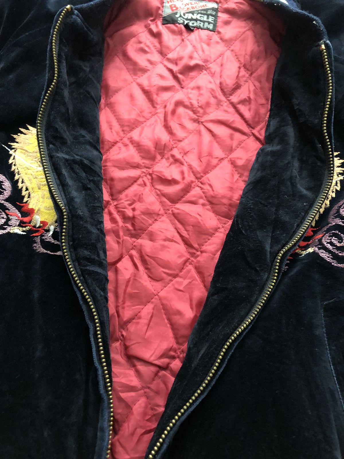 Japanese Brand Jungle Storm Dragon Motive Velvet Sukajan Jacket Size US L / EU 52-54 / 3 - 8 Thumbnail