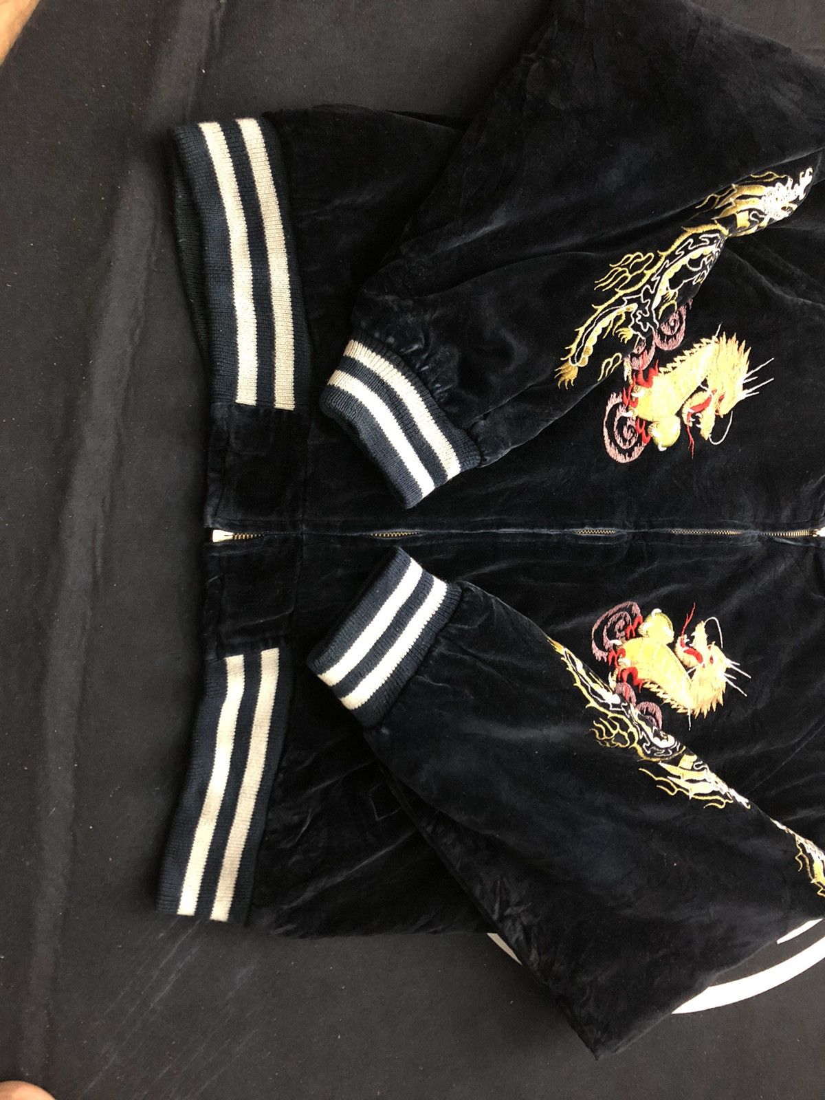 Japanese Brand Jungle Storm Dragon Motive Velvet Sukajan Jacket Size US L / EU 52-54 / 3 - 12 Thumbnail