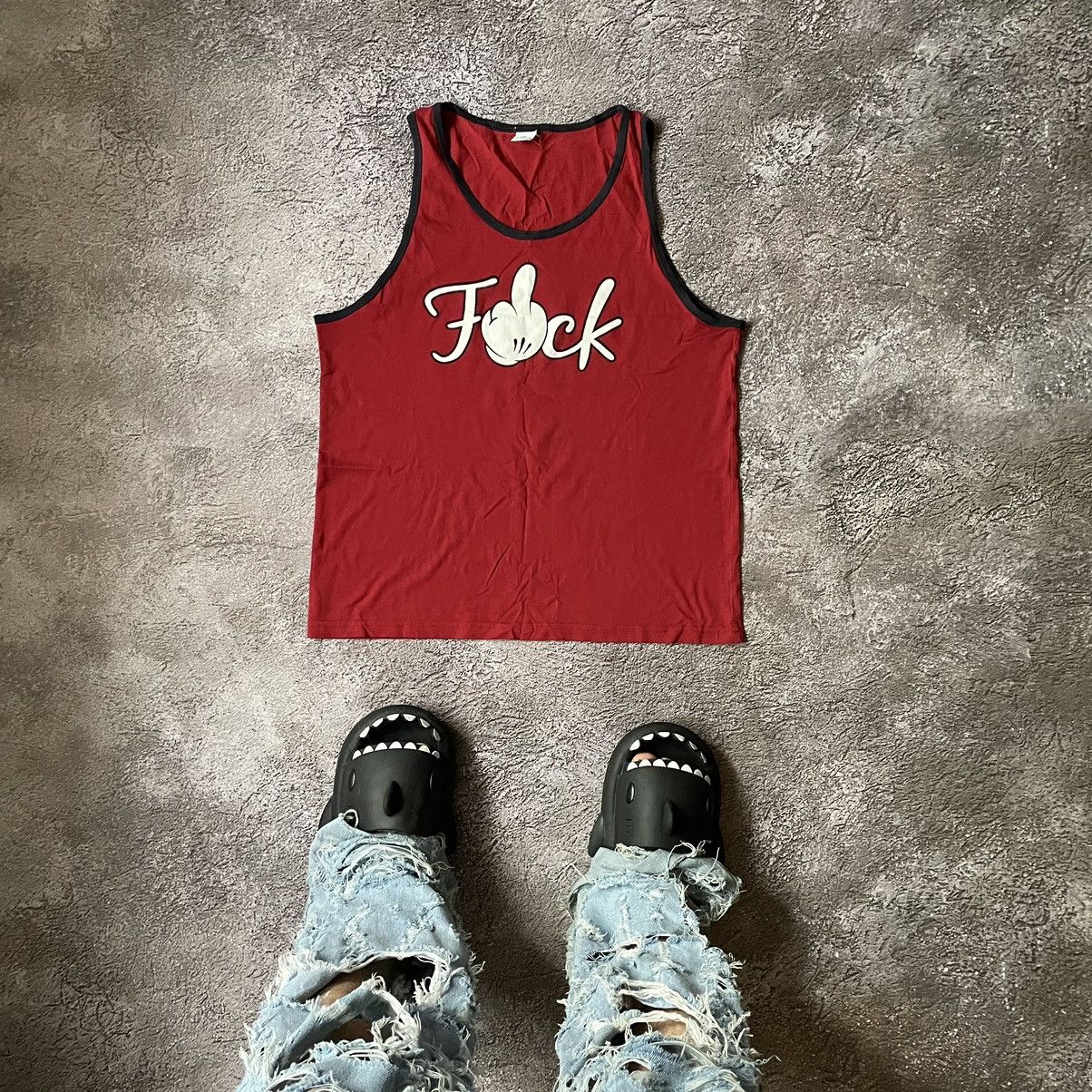 Vintage Vintage Y2K Fuck Middle Finger Graphic Tee Skate Streetwear Size US M / EU 48-50 / 2 - 1 Thumbnail