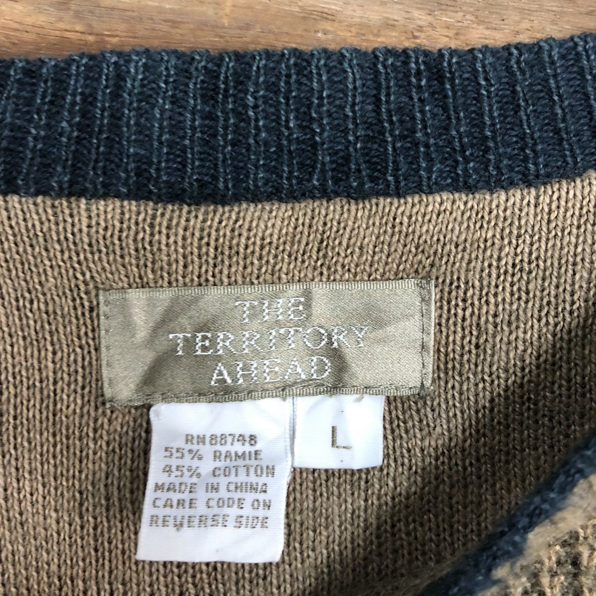 Faded Glory The Territory A Head faded Brown vintage Knitwear #157B Size US L / EU 52-54 / 3 - 10 Thumbnail