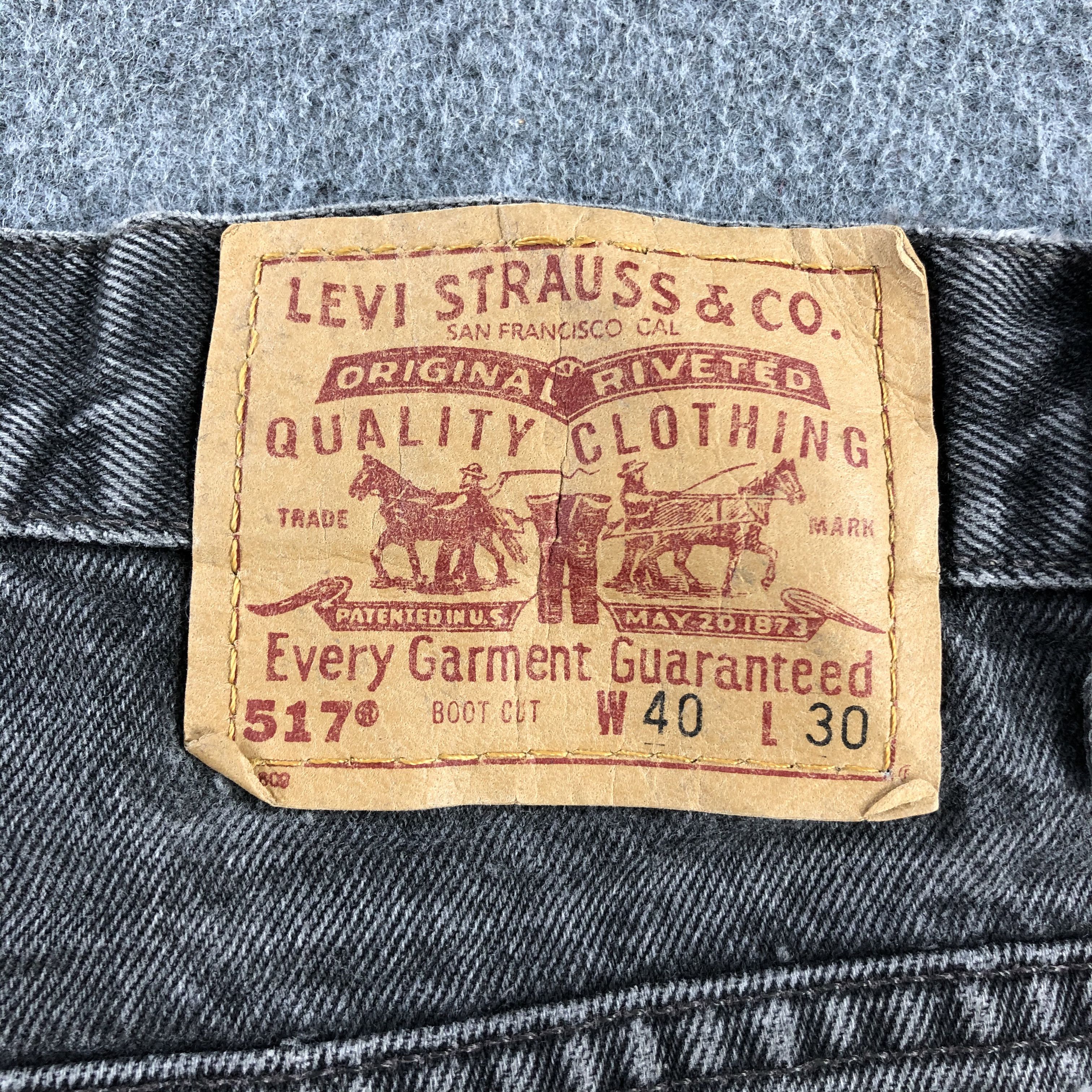 Levi's × Vintage 90s Vintage Faded Black Levis 517 Jeans-J2282 Size US 38 / EU 54 - 5 Thumbnail