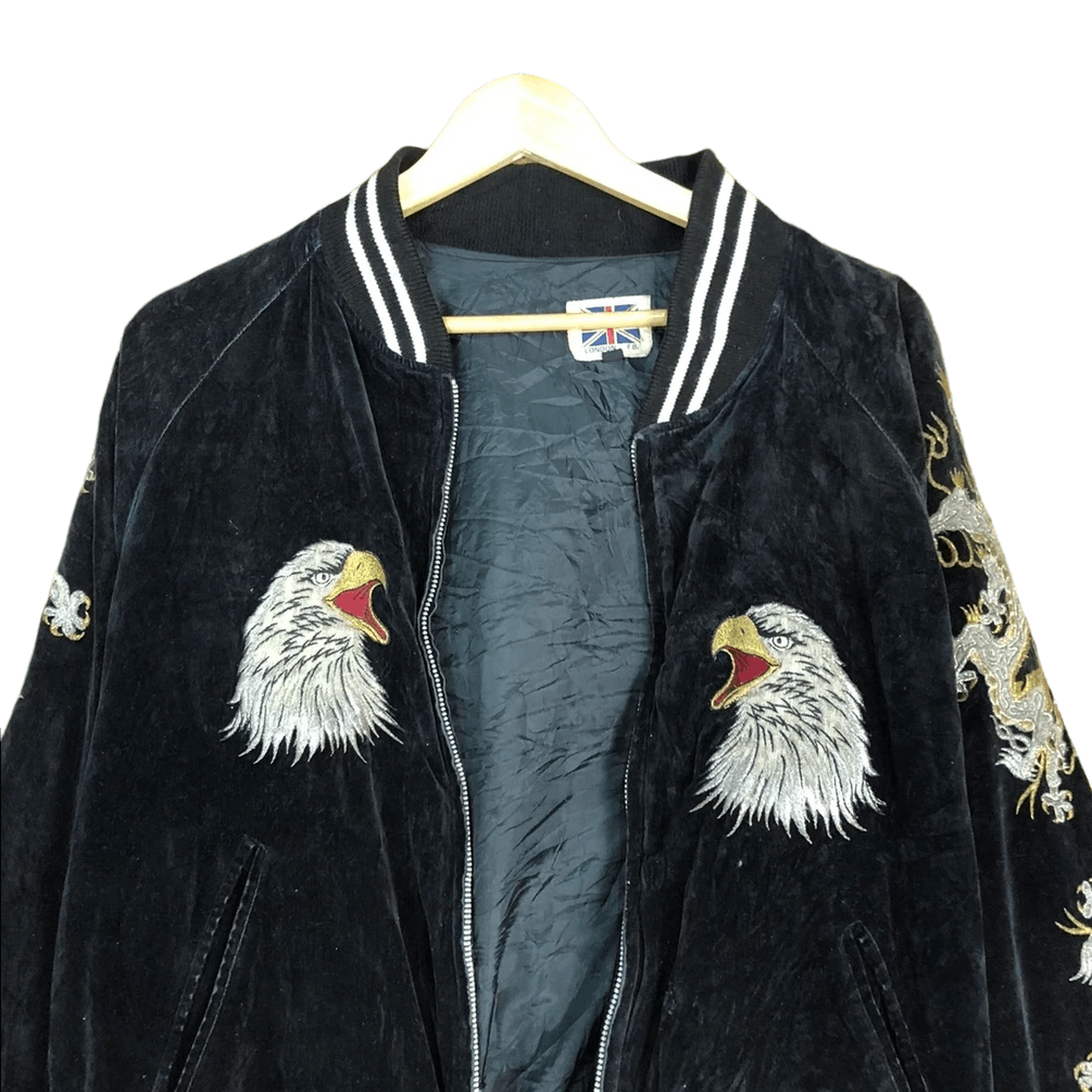 Japanese Brand × Vintage Vintage London F.B. Velvet Sukajan Souvenir Jacket Size US M / EU 48-50 / 2 - 8 Thumbnail